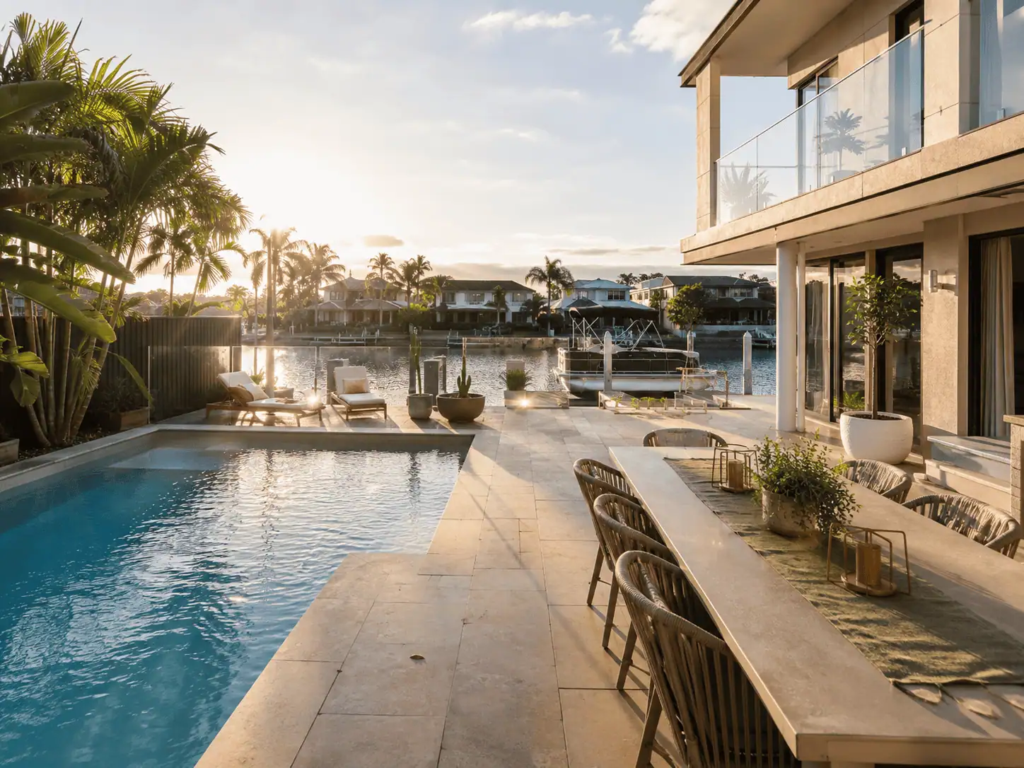 Gold Coast canal holiday rental with pool