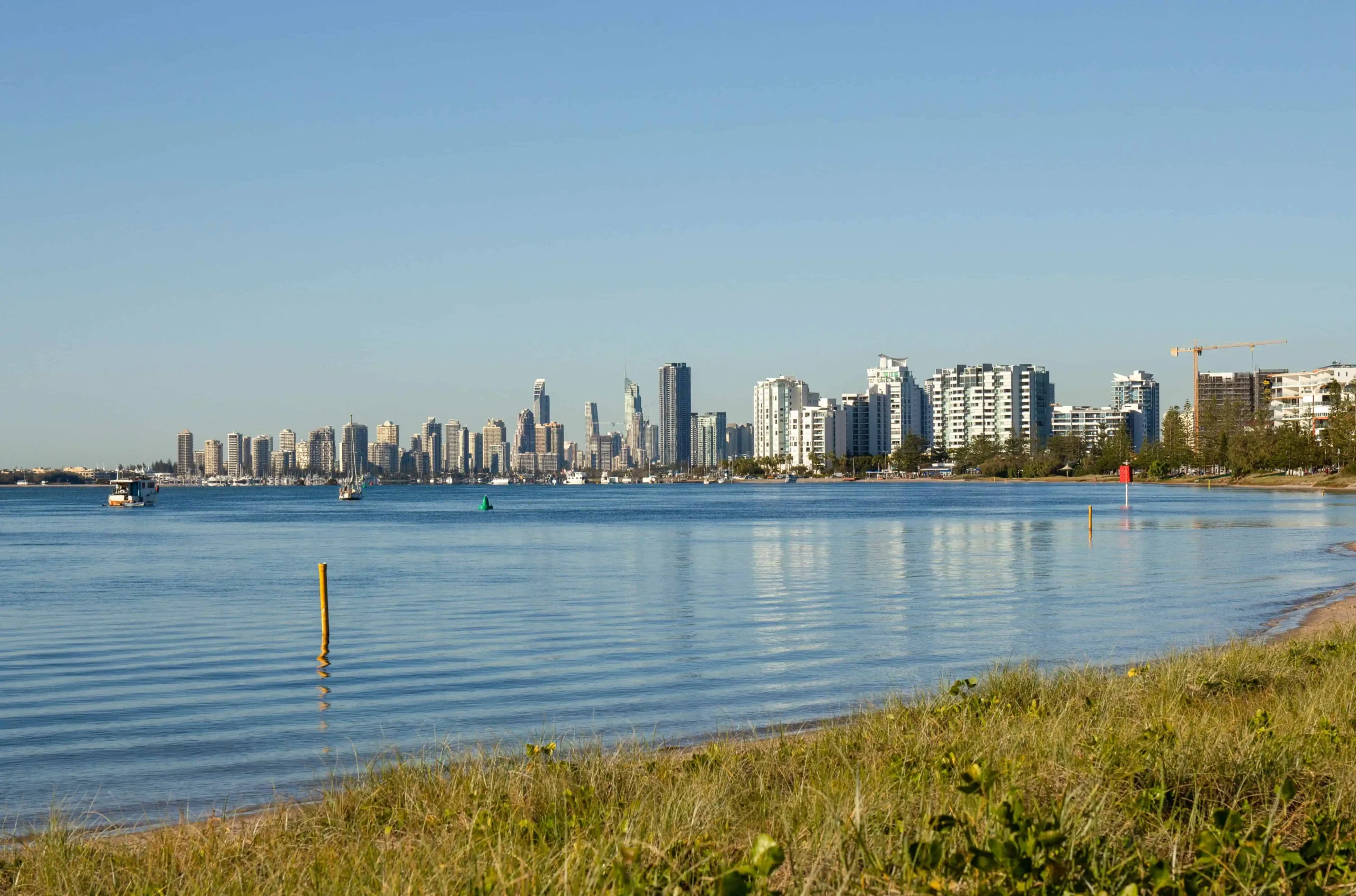 Southport Broadwater and skyline on the Gold Coast